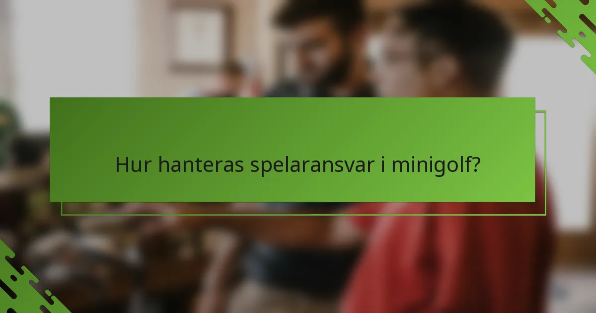 Hur hanteras spelaransvar i minigolf?